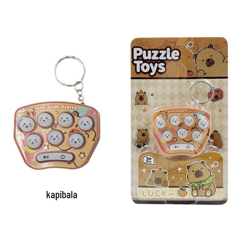 Luminous Mini Cartoon Whack-a-Mole Game Console Keychain Pendant