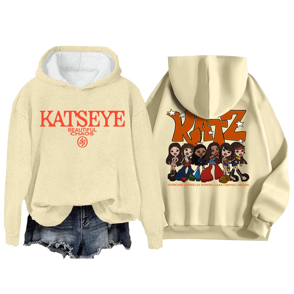 Women's Fashion Casual Long Sleeve Loose Printed Pullover Sports Long Sleeve Hooded Sweatshirt