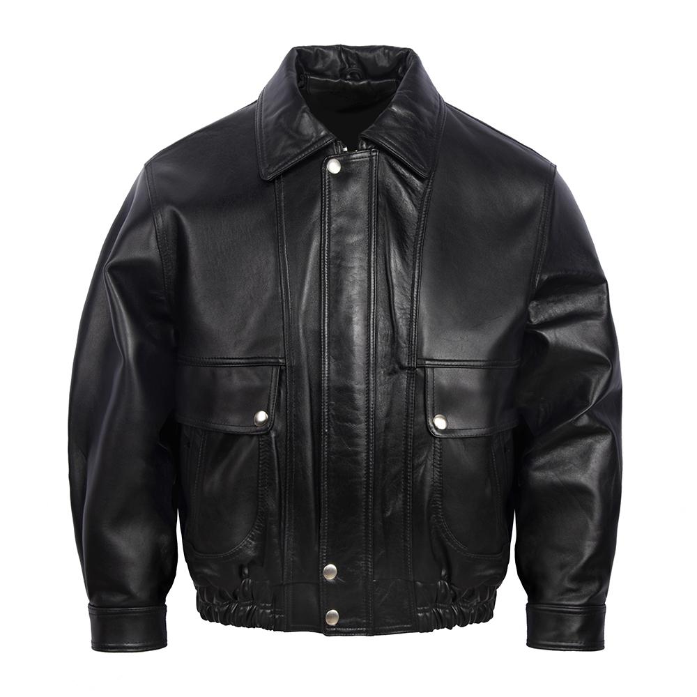 Vintage Brown Genuine Cow Men Leather Jacket Black Sheepskin Loose Men's Oversized Coat Spring Autumn