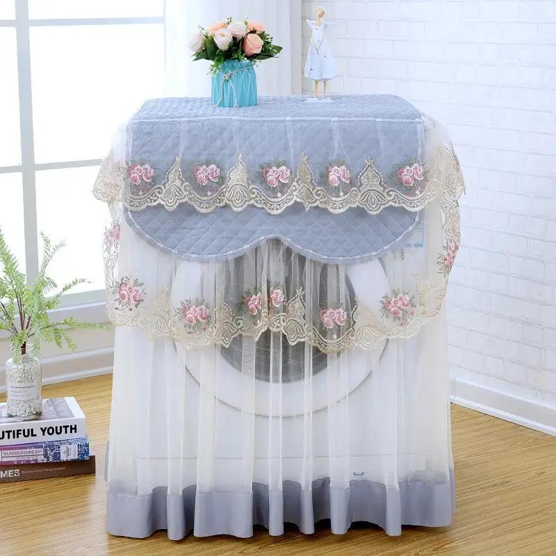 

Lace Dustproof Protective Cover Floral Style Home Decoration Washing Machine Cover 4 Color Random Washable 60*60*85Cm Decoration