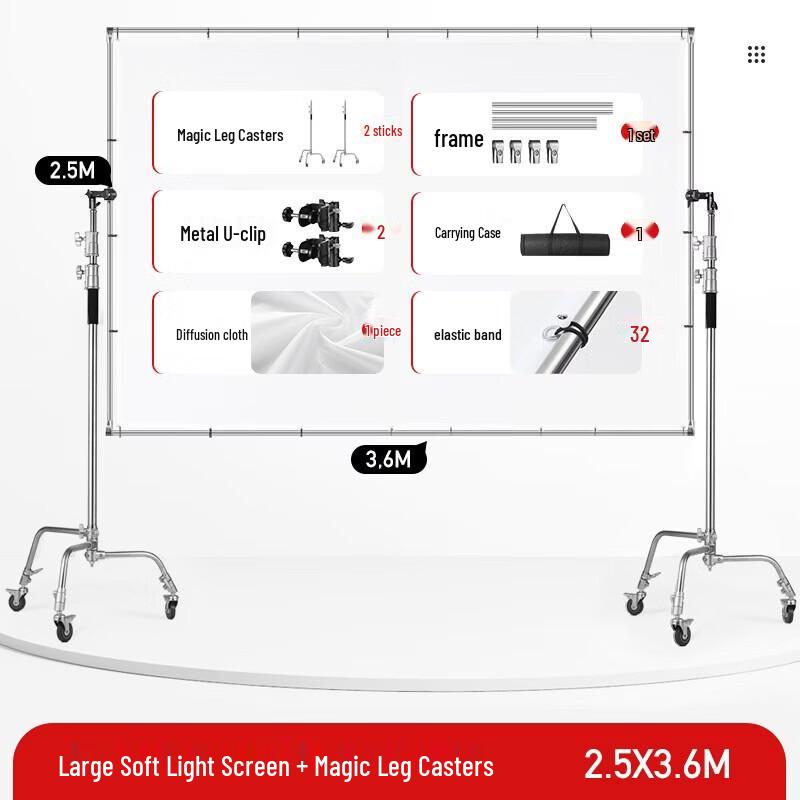 Miaotu Large Adjustable Photography Soft Light Screen Kit