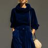 Women's Fashion Color Long Sleeve Casual Tapered Pants Two,Piece Set