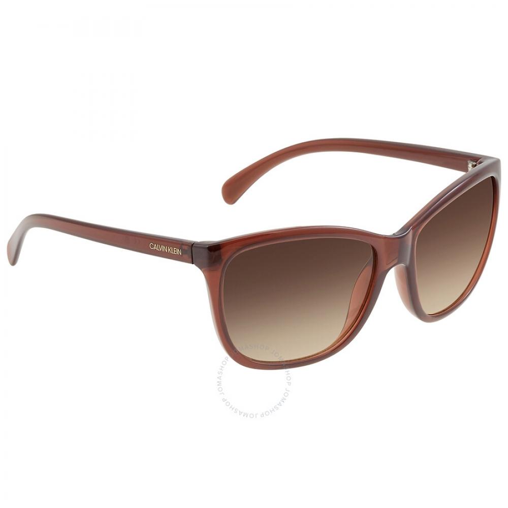 Calvin Klein Brown Gradient Square Ladies Sunglasses Ck19565s 210 60
