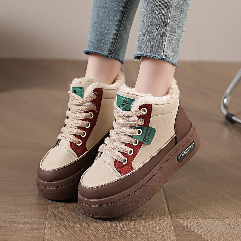 Cotton shoes women's new winter thick-soled casual velvet thickened warm soft-soled high-top sports shoes