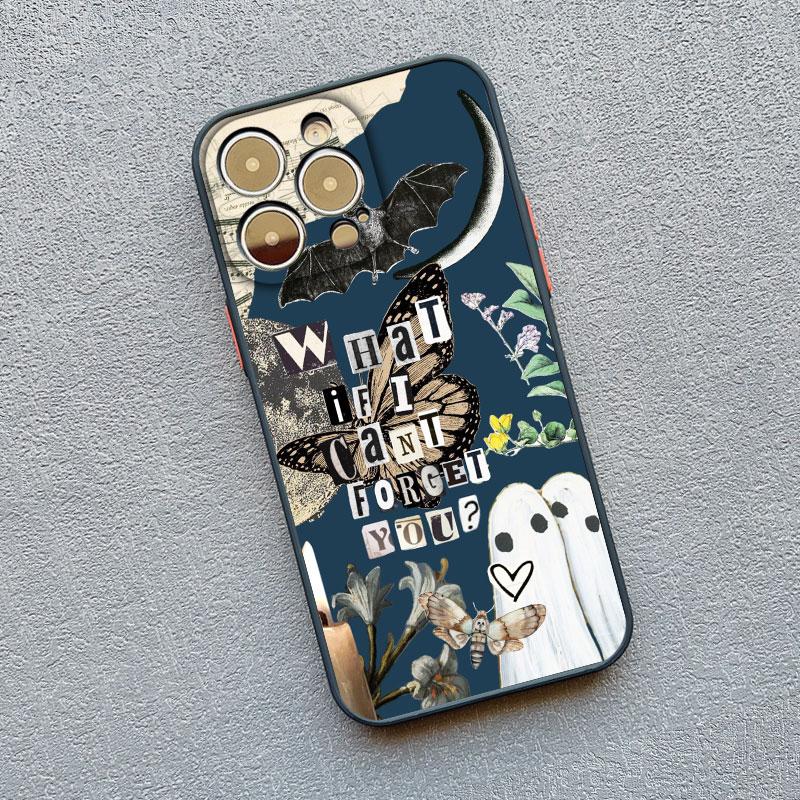 Matte Phone Case For iPhone 17 16 11 13 12 14 15 Pro Max 12 Mini 16 15 Plus X XS XR Ghost Illustration 11 Silicone Back Covers