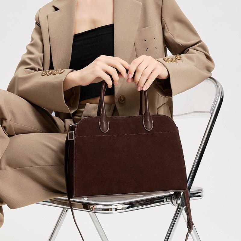 Autumn and winter new versatile matte cowhide portable messenger bag bag women's versatile leather high-end large-capacity tote bag