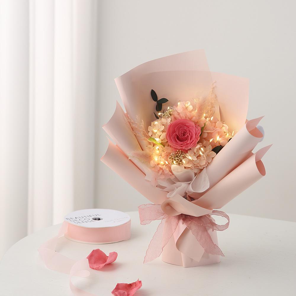Eternal High-End Rose Bouquet with Real Fresh Flowers