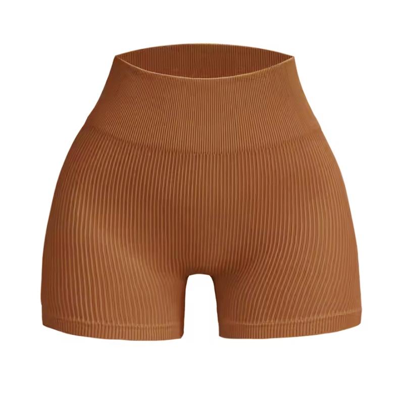 Women Seamless Yoga Shorts Striped Compression Running Shorts Skinny Activewear Gym Fitness Sport Summer Workout Solid Color Comfortable Lady Shorts