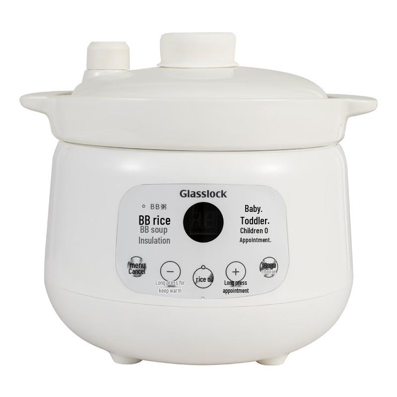 GLASSLOCK Baby Food Electric Ceramic Stew Pot CN plug (adapter included)