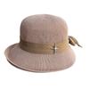 Fisherman's Hat Women's Bow Curled Sun Hat Travel Breathable Women's Versatile Basin Hat