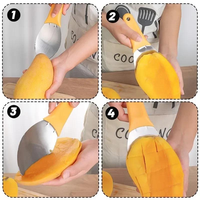 Multifunctional Fruits Peeling Spoon Mango Meat Separator Cutter Home Kitchen Gadgets Fruits Watermelon Cutting Digging Spoon
