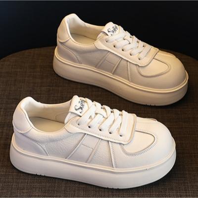 Sportschuhe für Damen 2025 Frühling und Herbst Neuer Stil Schnürschuhe Lässige Board-Schuhe Große Zehe Dicke Sohle Leichte Damenschuhe