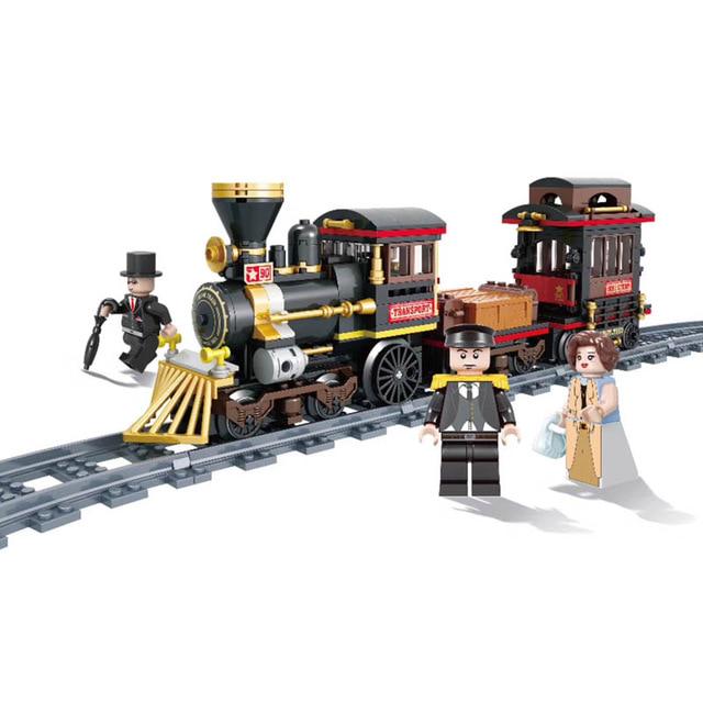 02008 City Heavy -Haul Cargo Passenger Steam Train Set  Building Blocks Bricks Boy Toys Gift