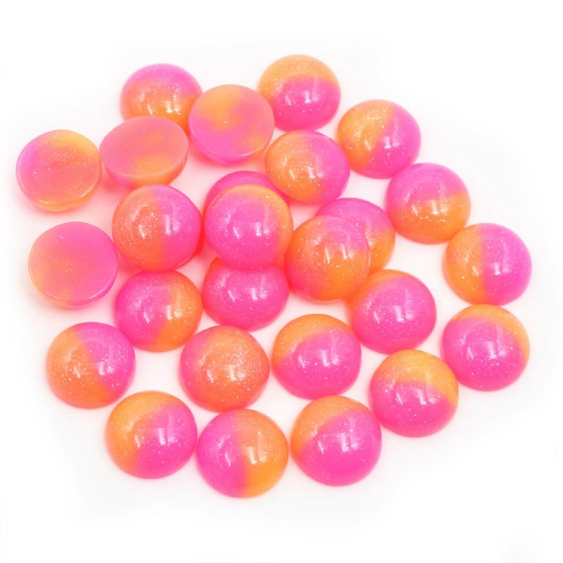 New Fashion 40pcs 12mm Mix Colorful Candy Color Crystal jelly series Flat back Resin Cabochons Cameo