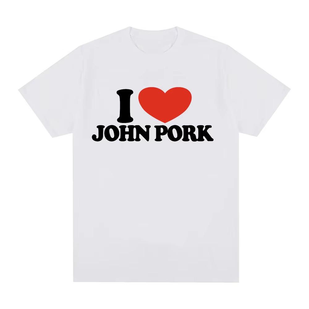 R.I.P John Pork Funny Humor Pig Meme T Shirt Men's Women Fashion Vintage Tops Cotton Oversized Short Sleeve Tee Nostalgic Casual