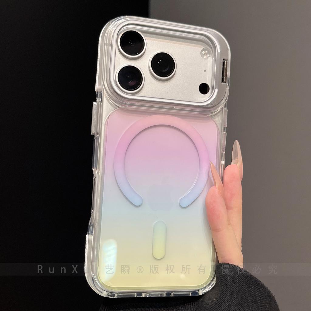 Gradual change smudge transparent case for Apple 11ProMax mobile phone case new iPhone11 frame invisible bracket