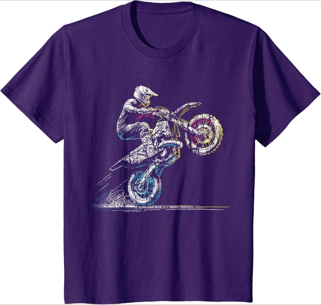 Dirt Bike Rider Retro Motorcycle Motocross TShirt 100 Cotton ONeck Short Sleeve Summer Casual Mens Tshirt Streetwear