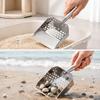Ergonomic Sand Scoop Stainless Steel Sifting Tool Durable Beach Spade for Shell Collecting and Cat Litter Cleaning