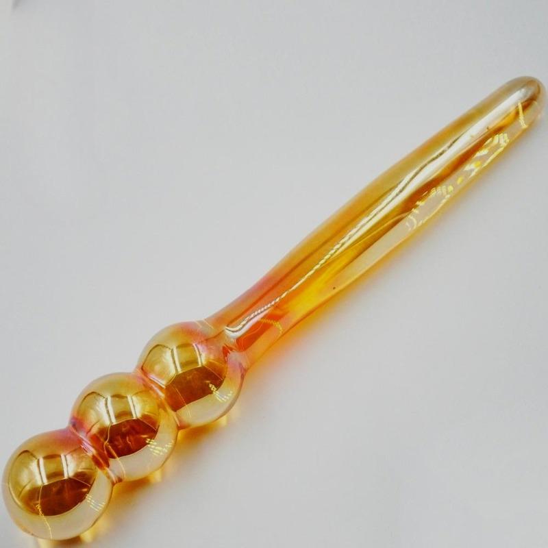 Gold Glass Wand Crystal Pyrex Crafts Jewelry Home Decoration Sex Toy