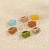 Hot Sale 2025 Temperament Fashion Colored Acrylic Ring New Simplicity Women Girl Lady Ring Trendy Resin Geometric Square Ring