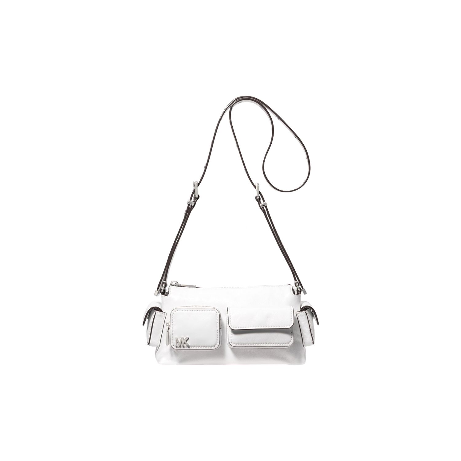 

Michael Kors Mk Dakota Motorcycle Style Leather Crossbody Bag Small Women bags White 32S5SM3C5Y-085 Basic Set (Bag+Dust Bag)