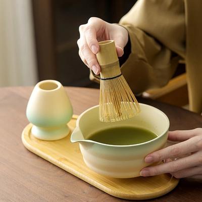 4/6-piece Set Song Dynasty Tea Tea Whisk Matcha Brush Vertical Tea Whisk Standing Combination Tea Matcha Tea Beater Tool Set