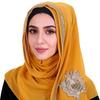 Womens Lightweight Chiffon Scarf With Rhinestone Embellishment Ethnic Style Wrap Shawl Winter Fashion Accessory