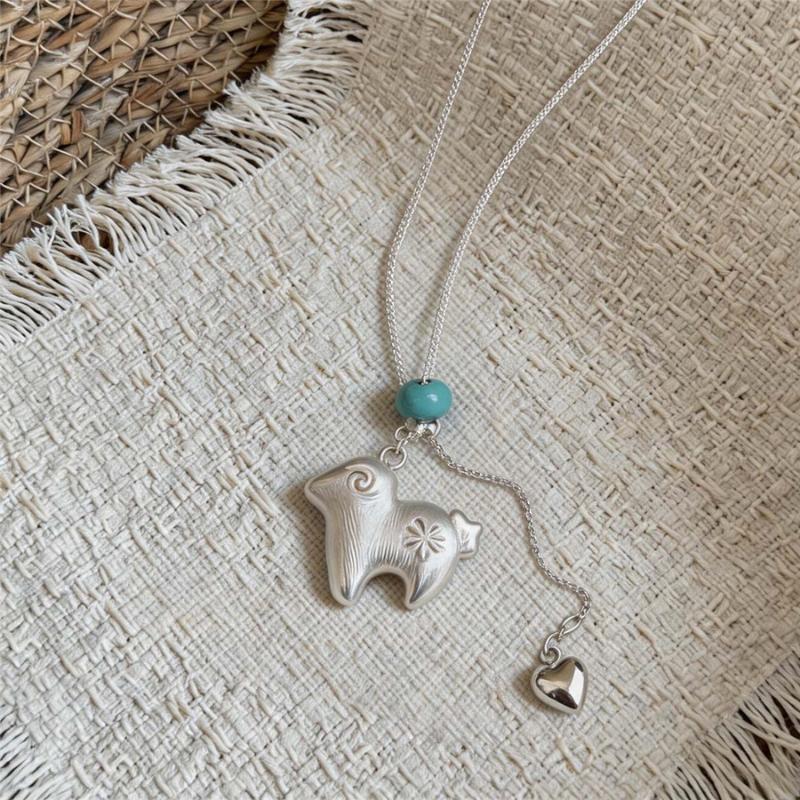 New Irregular Y-Shaped Lamb Sheep Long Necklace For Women Charm Party Accessories Fashion Pendant Necklace Jewelry Gifts