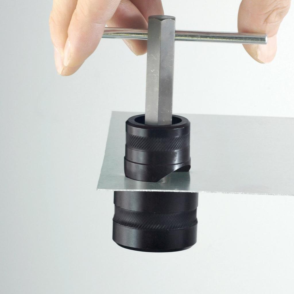 HOZAN K-83 Chassis Punch Set with Reamer, Manual Puncher, Easily Drill Holes with One Hand, for Aluminum Plates up to 1.8mm Thick, Steel Plates up to