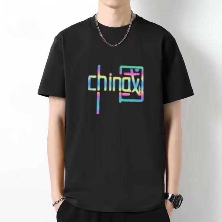 Новая летняя мужская футболка с короткими рукавами и круглым вырезом повседневная модная мужская футболка из чесаного хлопка топы и рубашки M чёрный 980₽