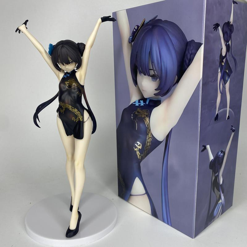 Game Merchandise Blue File, Held High, Long Hua Fei Saki, Two-Dimensional Beautiful Girl, Model Box Figure