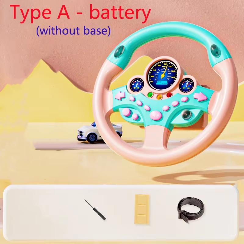 

Kids Steering Wheel Toy - Backseat Pretend Play with Lights & Music - Fun Preschool Driving Simulator Gift for Toddlers