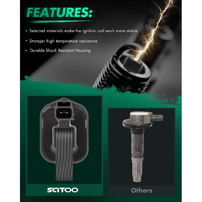 

SCITOO 100% New 1pcs Ignition Coil Set Compatible for Dodge B1500/B2500/B3500/ for Ram 1500/ for Ram 2500/ for Ram 3500 for Jeep for