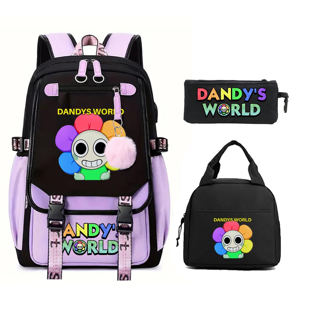 Dandy's World Print Fashion Backpack Set Cross-border Trend Campus Male and Female Versatile Student Bag
