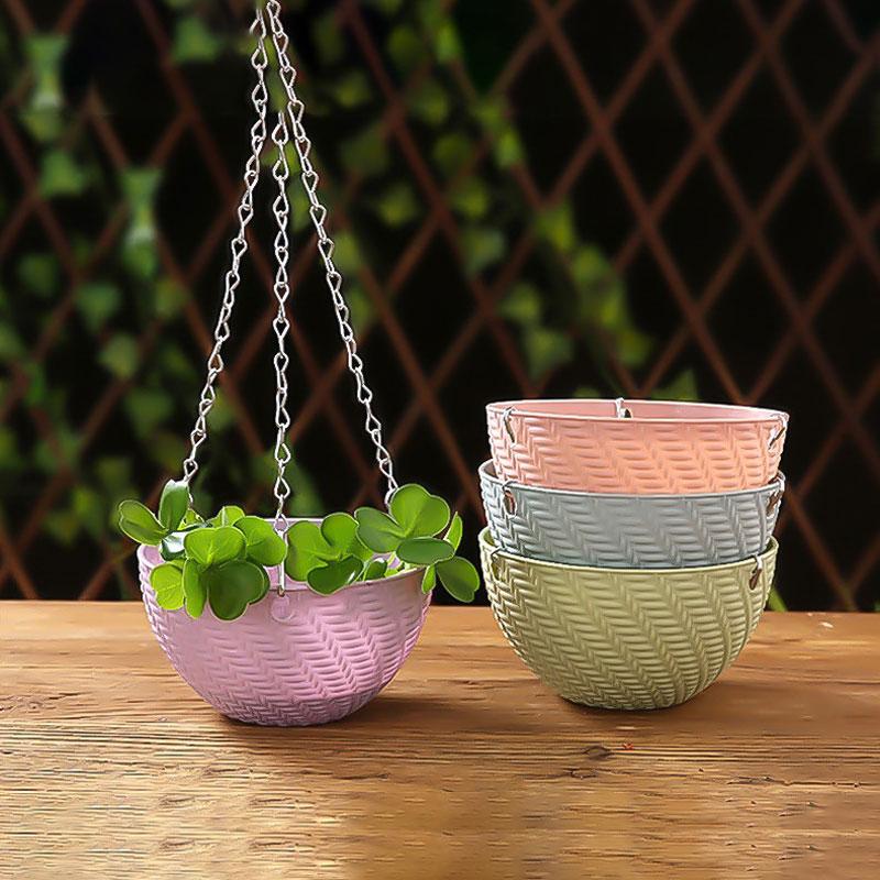 Hanging Flower Basket Imitation Honeycomb Self-absorbent Waterproof Outdoor Resin Plant Hanger Garden Supplies Flowerpot