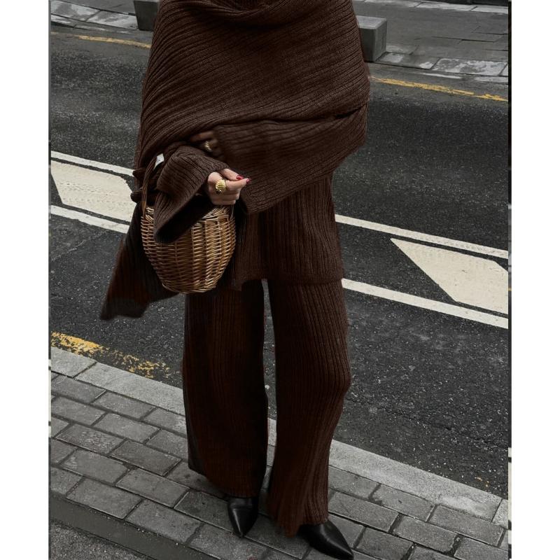 Women`s Knitted Sweater 3 Piece Sets