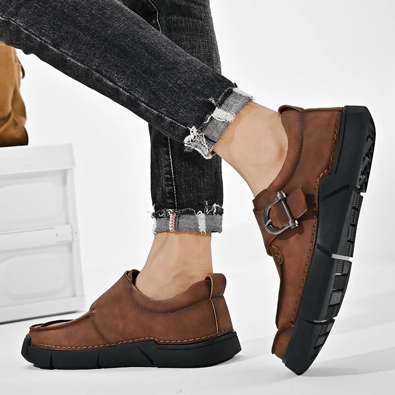 Fashion Fashion men shoes outdoor British Style Men Causal Shoe Genuine Leather Men Shoes High Quality men Shoes Zapatos Hombre
