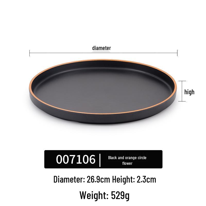 Creative Melamine Plate with Handle - Japanese Imitation Porcelain for Pizza, Steak, and Barbecue