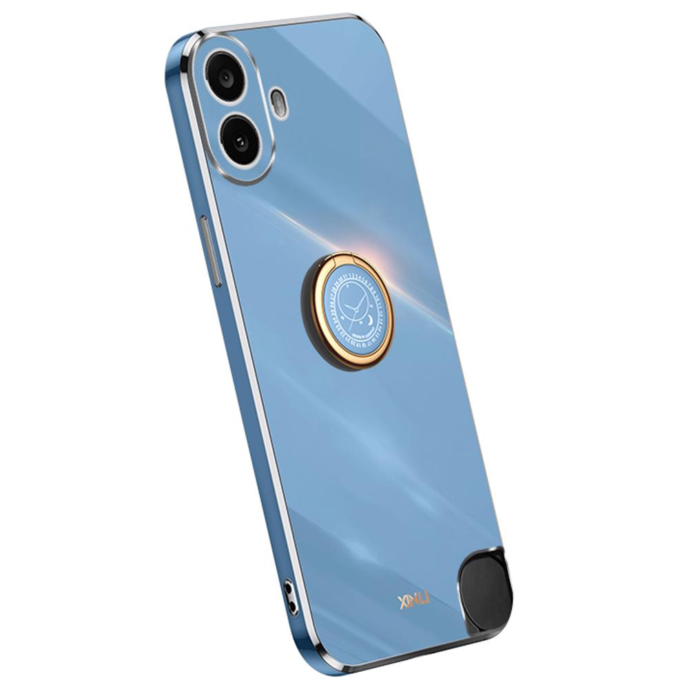 

XINLI For Nothing CMF Phone 1 Case Ring Kickstand Electroplating TPU Phone Cover Blue