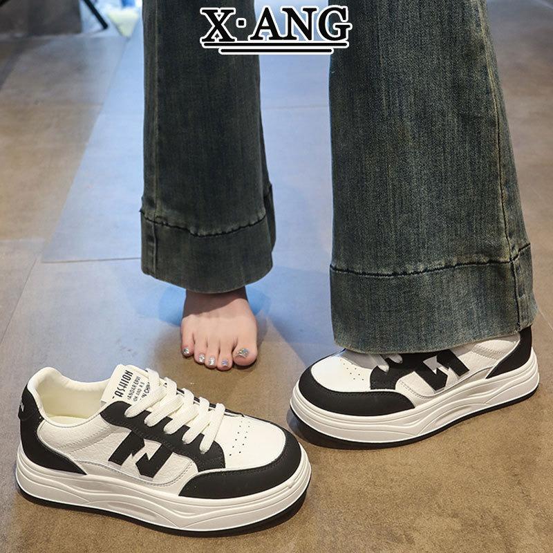 Leather Board Shoes Women's Platform White Shoes Children's Single Shoes Autumn New Student Versatile Casual Sports Shoes