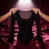 Sexy Spring Bodysuit With Mesh Sleeves And U Neck For Night Out Fashion