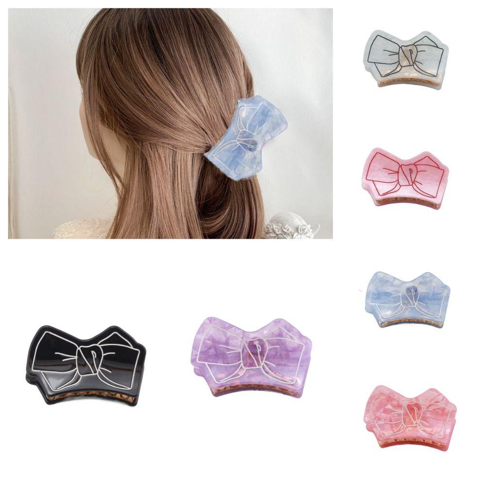 

Korean Style Acetic Acid Grab Clip Grab Clip Bow Claw Clip Sweet Bow Acetic Acid Hair Claw Outdoor