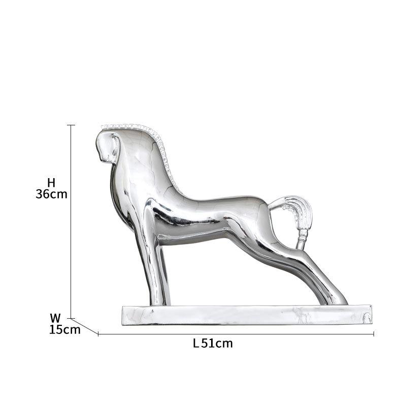 Golden/silver Horse Abstract Artwork Animal Statue Desk Decoration Ornaments Modern Horse Resin Sculpture Room Aesthetics Decor