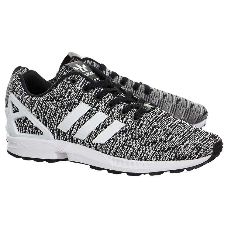Adidas Originals ZX Flu Fabric Abrasion Resistant Breathable Low top Running Shoes Men's Black White BB2166()