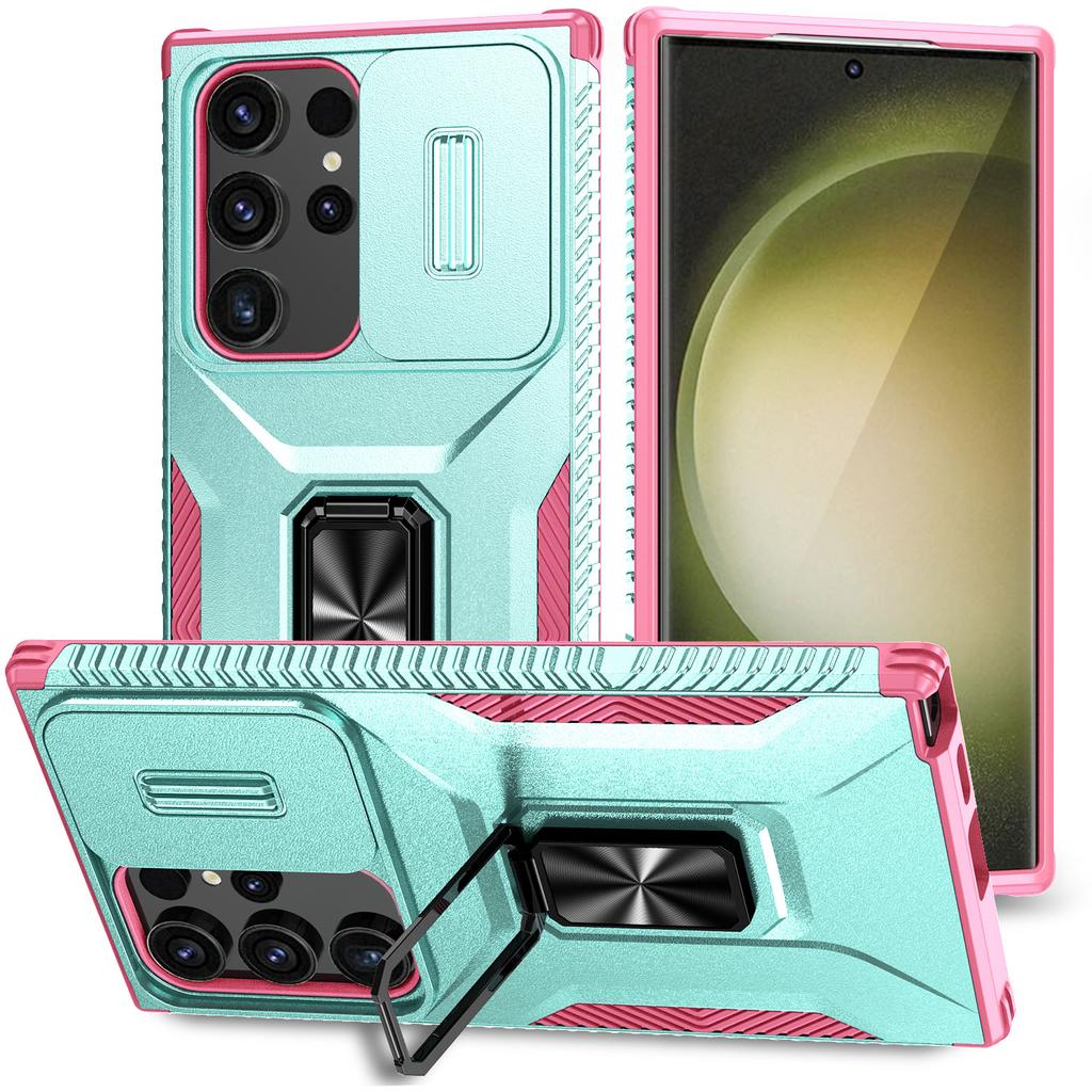 For Samsung Galaxy S24 Ultra Case Camshield Kickstand TPU+PC Anti-Slip Phone Cover