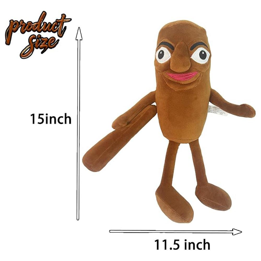 Goofy Plush Buddy with Wiggle Eyes - Quirky Brown Sausage Doll with Amusing Facial Expression, Perfect Desk Companion for Office