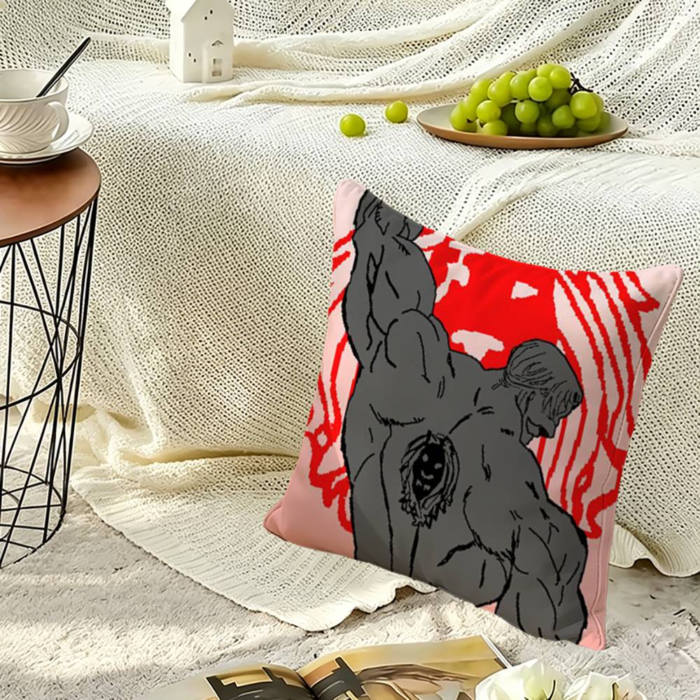 E-Escanor Seven Deadly Sins Square Double-Sided printed Pillow Case Bedroom Bedside Pillow Sofa Cushion Cover