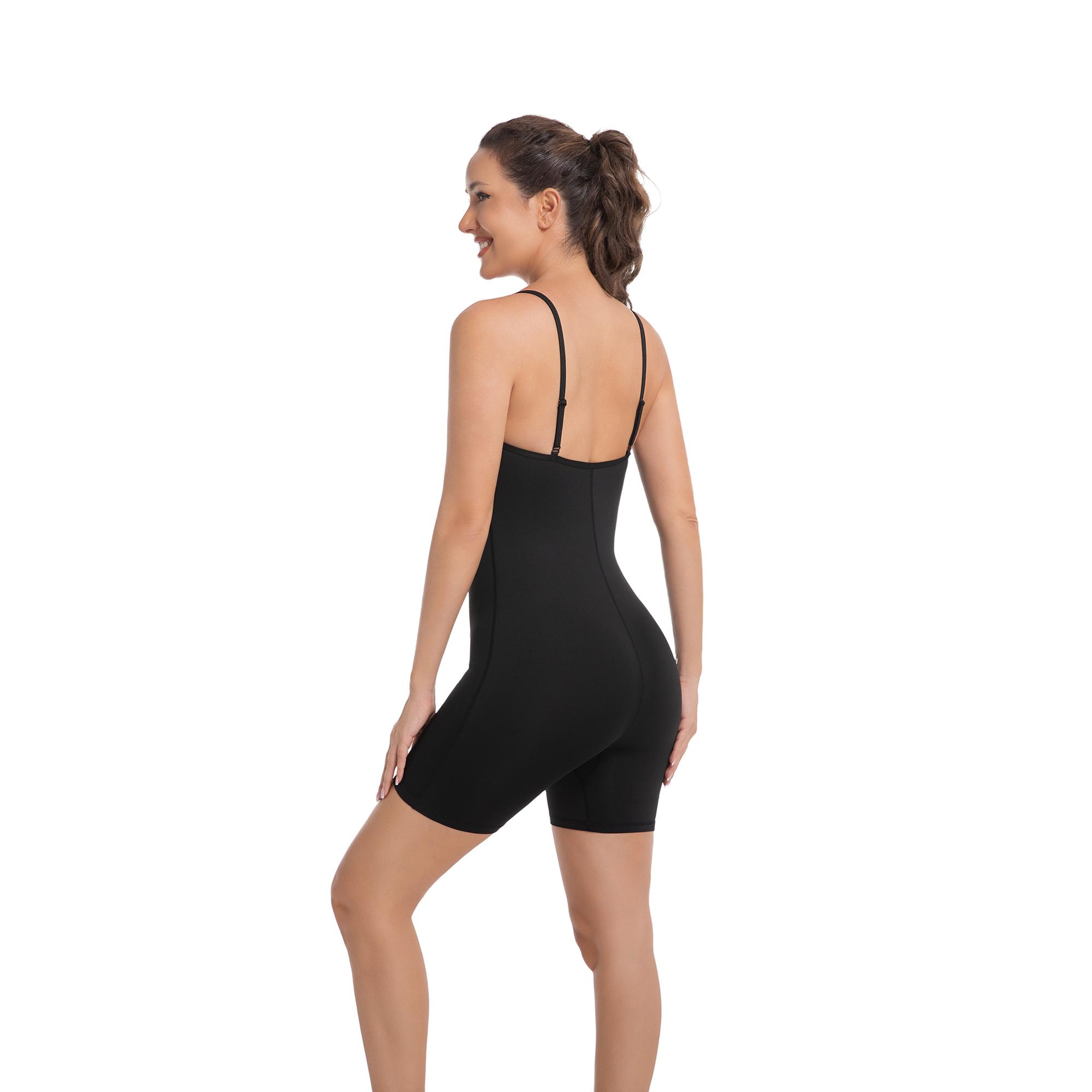 

Женский спортивный комбинезон с высокой талией, дышащий, быстросохнущий, для занятий йогой и бегом в спортзале L чёрный