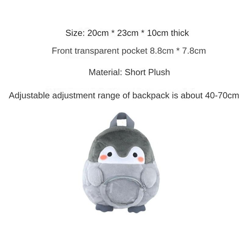 Cartoon Doll Plush Penguin Backpack Transparent Coin Purse  Portable  for Lady Girls Children Gift Outdoor Pendant