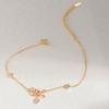 Bracciale Fiocco Stile Dolce Zirconi Argento Sterling S925 Placcato Oro Gioiello da Donna